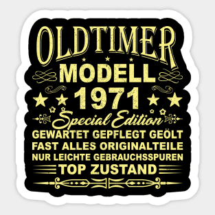 OLDTIMER MODELL BAUJAHR 1971 Sticker